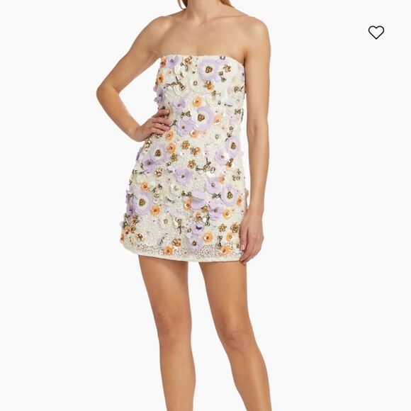 LoveShackFancy Deja Embellished Mini Dress - Picture 1 of 5